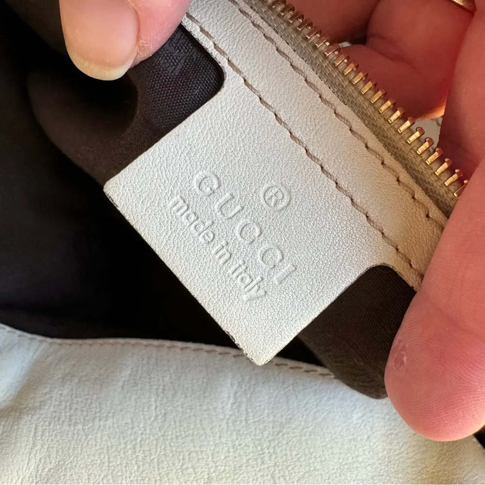 💕SOLD💕 Gucci Guccissima Ivory Leather Charlotte Hobo Bag (w/ COA) - Picture 12 of 14